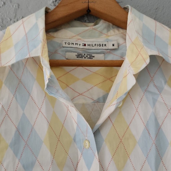 Blue & Yellow Tommy Hilfiger Shirt For Women - Picture 2 of 5